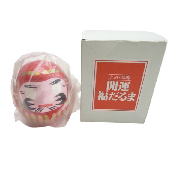 Small Japanese Red Lucky Daruma Doll Wish Making Good Luck Fortune Made in Japan - Picture 1 of 4